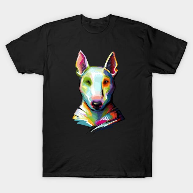 English Bull Terrier Colorful Painting T-Shirt by stonemask